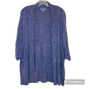 Barefoot Dreams Cozychic Ultra Lite 3/4 Sleeve Cardigan EUC. Purple